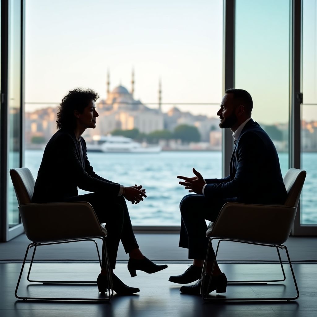 Business coach and client in discussion